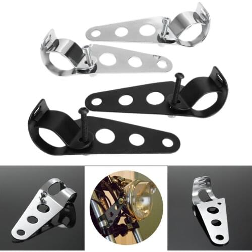 2x 28mm-43mm Universal Motorcycle Headlight Mounting Bracket Fork Ears Adjuster Mount Clamp Chopper Holder For Bobber Cafe Racer