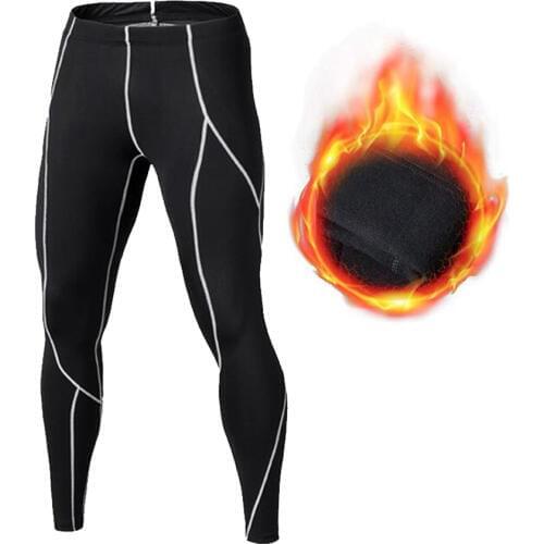 2019 Winter Warm Thermal Fleece Compression Tights Men Gym Fitness Crossfit Football Training Ski Sport Leggings Running Pants