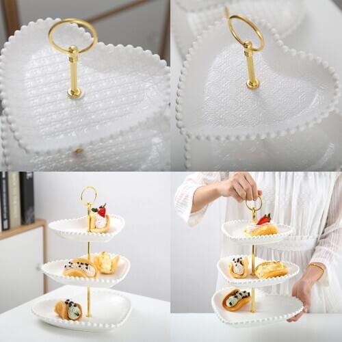 3 Tier Ceramic Cake Stand Wedding Dessert Cupcake Display Stand for Tea Party Serving Platter Dessert Stand