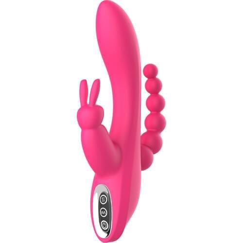 3 in 1 G-Spot Rabbit Anal Dildo Vibrator Adult Sex Toys 12 Vibrating Modes for Women Rechargeable Clitoris Vagina Stimulator