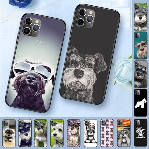 Soft Phone Accessories Case For iphone 11 11pro max 5s SE 2020 6splus 7 8plus x xs xr xsmax case Schnauzer Teddy puppy dog art