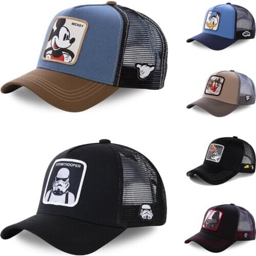 New Brand Anime Star Wars Mickey Snapback Cotton Baseball Cap Men Women Hip Hop Dad Mesh Trucker Hat Dropshipping