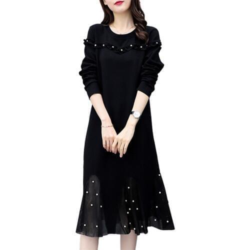 Large size high quality women clothes fashion 2018 spring&autumn suit long sleeves dress 4-5xl plus size big size Pregnant woman
