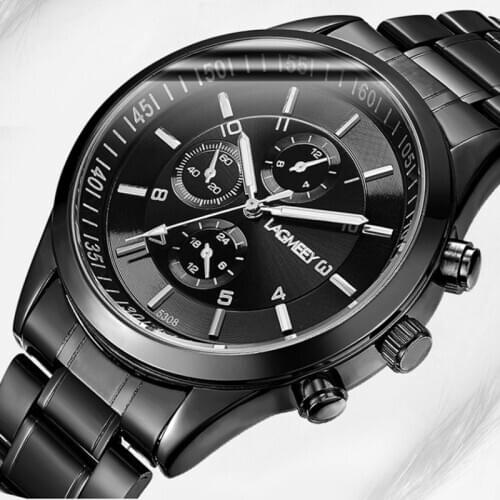 Fashion Luxury Mens Watch Waterproof Quartz Watches Steel Belt Wristwatches Male Clock Relogio Masculino Relojes Para Hombre