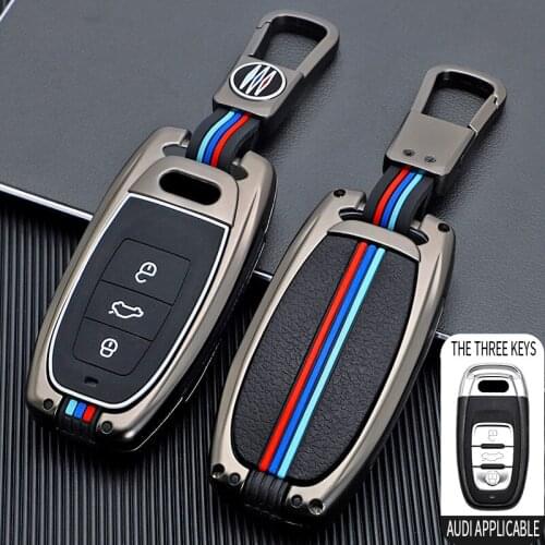 Zinc Alloy Key Cover Case 360 Degree Full Protect for Audi R8 Q5 Q7 S3 S4 S5 S6 S7 S8 SQ5 RS5 RS7 A4 A5 A6 A7 A8 Keyless Entry