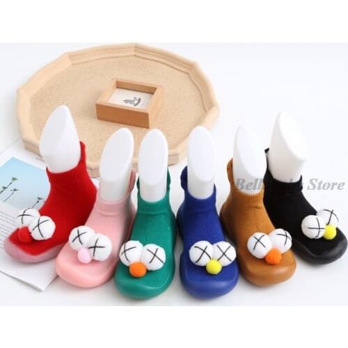 Baby Shoes Newborn Winter Orangic Knitted First Step Shoes Non-slip Rubber Sole High Floor Socks Shoes Toddler Girls Boys 2021