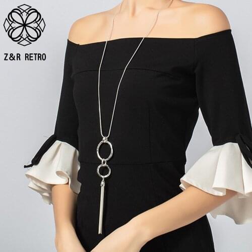 Long Chain Around the Neck Decorative Collar Necklace 2021 Suspension Jewelry for Women Pendants Mothers Day Offers Accessories