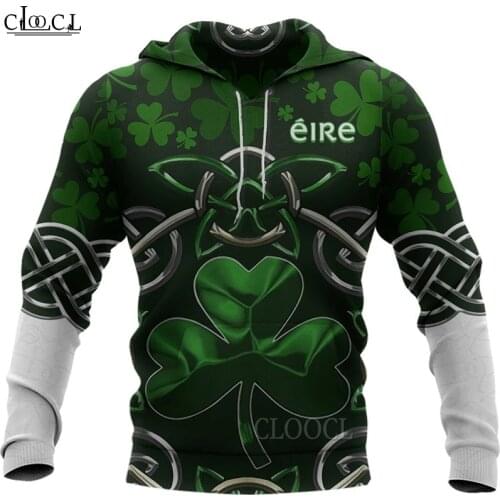 HX Newest St Patricks Day Irish 3D Print Men Hoodie Harajuku Casual Sweatshirt Unisex Fsahion Zipper Pullover Drop Shipping