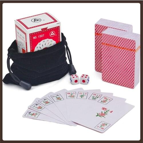 Travel Paper Playing Card Mahjong Set Waterproof Creative Portable Chinese Family Games Pocket Gambling Gry Planszowe Board Game