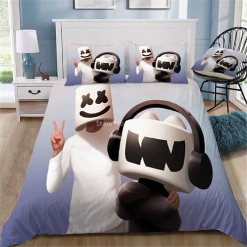 Marshmello Chris Comstock Doctom 3d Bedding Set Printed Duvet Cover Set Pillowcase Twin Full Queen King Bed Linen Set Bedclothes