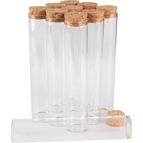 24 pieces 80ml 30*150mm Lab Test Tubes with Cork Stopper Spice Bottles Container Jars Vials DIY Craft