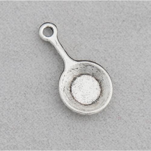 RAINXTAR Fashion Daily Utensils Charms Alloy Frying Pan Charms 10*21mm 100pcs AAC981
