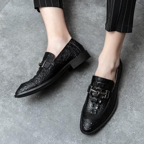 Summer new mens casual shoes suitable for wedding party dance black brown leather casual shoes mens dress shoes casual busines