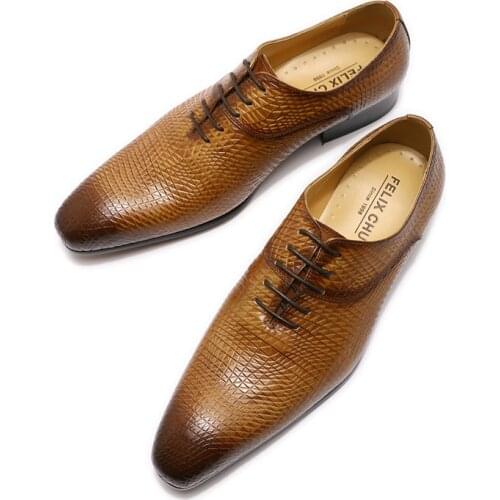 Winter Mens Dress Shoes Genuine Leather Buckle Lace Up Wedding Formal Oxfords Business Office Black Brown