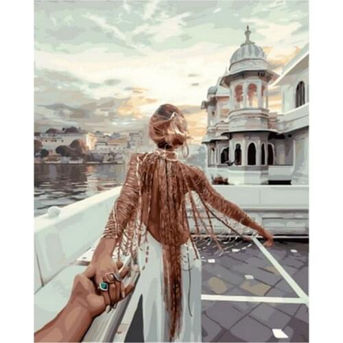 Frameless diy painting by numbers paint by number for home decor canvas painting 4050cm to venice