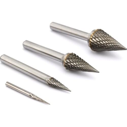 Noreturn 1pcs Rotary file Carbide Rotary File For Tungsten Steel Double Groove M Type Tapered Pointed File Size3-20mm