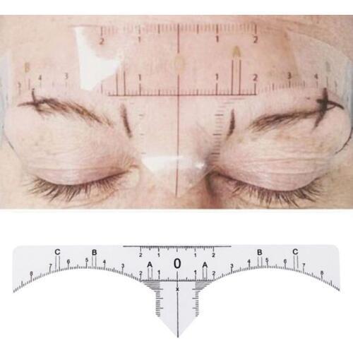 Disposable Adhesive Eyebrow Ruler Guide Sticker Tape Semi-permanent Tattoo Template Measure Beauty Tool X7YB
