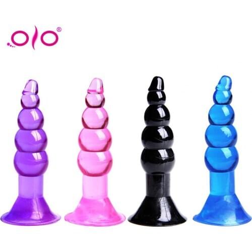 OLO Men Women Five Beads Mini Anal Plug Handheld Lovely Bead Shaped Butt Plug Massager Skin Feeling Dildo Couple Anal Sex Toys