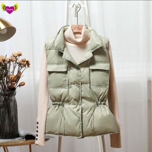 Autumn Winter Ultra Light Down Vest 2021 Women Stand-up Collar Sleeveless Jacket Warm Waistcoat Female White Duck Down Vest