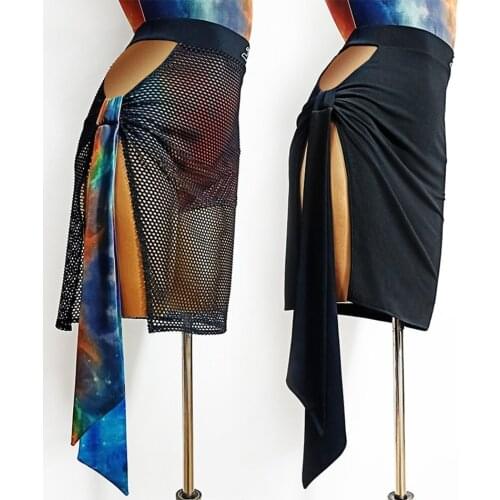 2020 New Latin Dance Dress Women Skirt TL573 Hollow Design Right Hole Dancing Dresses Latin Dance Costume Latina Dress