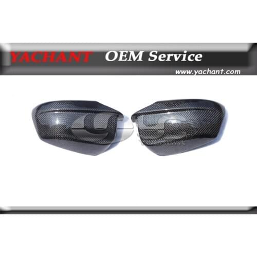 Carbon Fiber Side Mirror Cover Caps Frame Replacement Fit For 2010-2012 F10 F18 5 Series