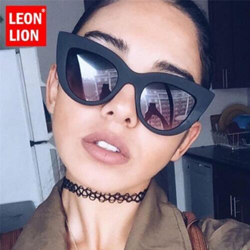 LeonLion 2021 Vintage Luxury Cateye Sunglasses Women Candy Color Lens Glasses Classic Retro Outdoor Oculos De Sol Feminino UV400