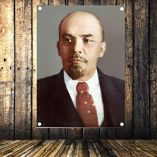 Soviet leader Vladimir Lenin Portrait Poster Vintage Flag Banner Tapestry Sticker Communist Cocialism Bar Cafe Wall Decor Gift A