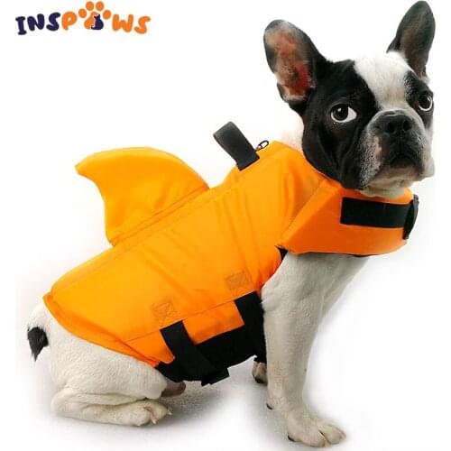 Dog Life Shark Vest for Small Medium Professional Pet Dog Lifesaver Preserver Cold Weather Coat Swimwear Safety Swimming Boating
