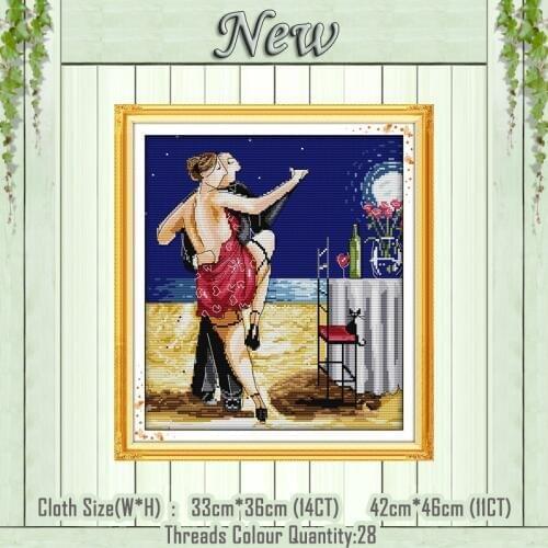 Tango lovers cartoon diy home decor painting counted printed on canvas DMC 14CT 11CT Cross Stitch Needlework Sets Embroider kits