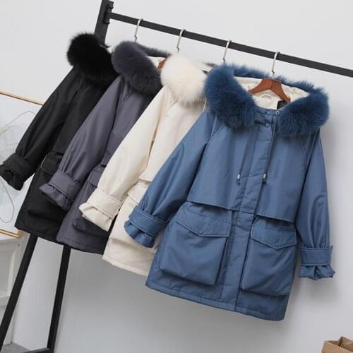 2021 High Quality Winter Womens Down Jacket Thicken Woman Jackets Female Autumn Coat Fur Collar Coats Clothing