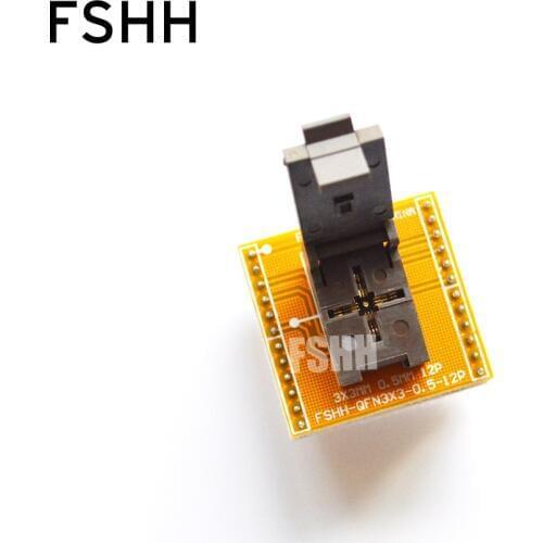 WSON12 to DIP12 Programmer adapter QFN12 DFN12 MLF12 TEST SOCKET Pitch=0.5mm Size=3x3mm