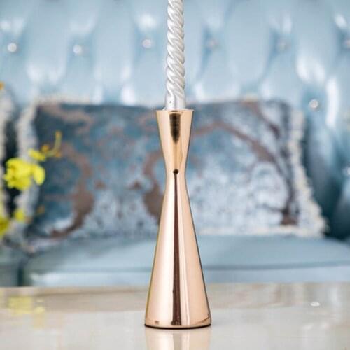 Gold Candle Holders Metal Candlestick Flower Vase Table Centerpiece Event Flower Rack Road Lead Wedding Decor