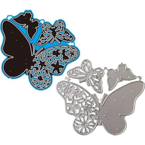 Flower Butterfly Metal Cutting Dies Stencil Scrapbooking DIY Album Stamp Paper Card Mold Embossing Decoration Craft