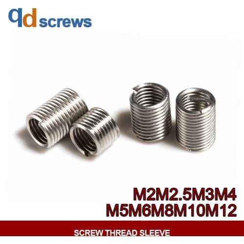 304 M2M2.5M3M4M5M6M8M10M12 stainless steel thread sleeve Screw Thread, Helical Coil, Self-Lockong, In Corrosion Resisting Steel