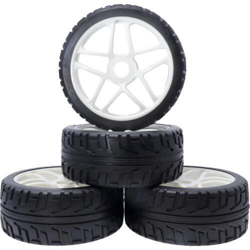 4PCS 1/8 RC On Road Tires Buggy Car Wheels Rim Hub Hex 17mm for 1:8 Off-road Car HSP HPI Kyosho Hobao Parts and Accessories