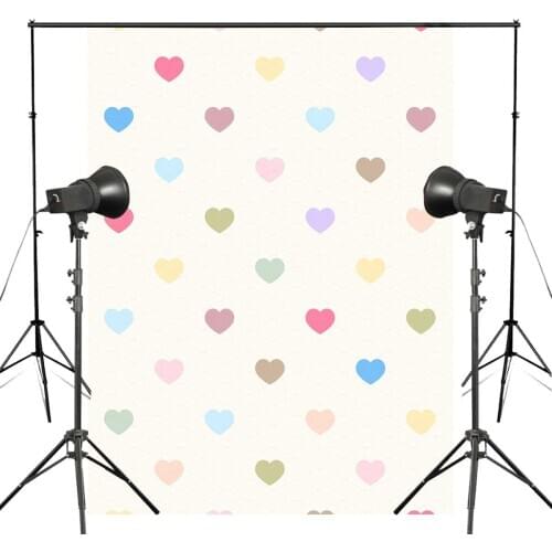5x7ft Colorful Heart-shaped Pattern Photography Backdrop Simple Style Background Kids Photo Studio Backdrop Props Wall