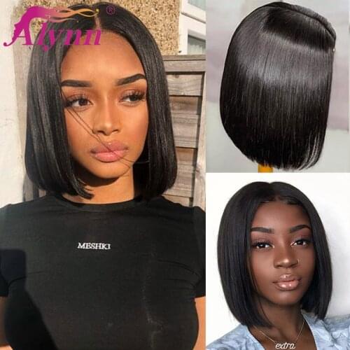 Alynn Straight Short Bob Wig Synthetic Wigs For Black Women Middle Part Full Machine Daily Party Use Cosplay Wig Heat Resistant