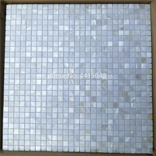 White mother of pearl mosaic tile for home decoration backsplash and bathroom wall tile 1x1cm chip size 1 square meter/lot
