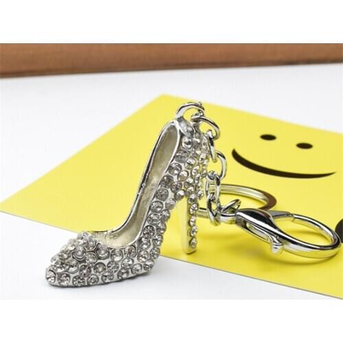 1pcs Valentines Day Gift Diamond Rhinestone High Heel Shoes Keychain Bridesmaid Gift Party Decoration Favors for Lover Present-S