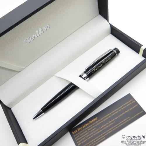Scrikss 38 Black Chrome Ballpoint Pen | Scrikss Pen | İsme Special Pen | Gift Pen