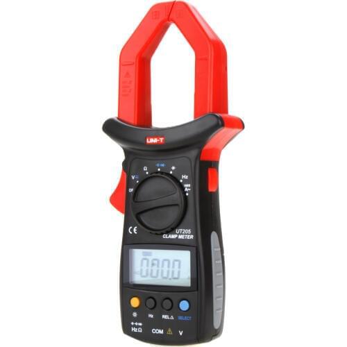 UNI-T UT205 Auto Range AC/DC Voltage AC Currency Resistance Capacitance Frequency Digital Clamp Multimeters w/ LCD Backlight