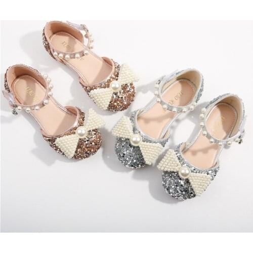 Children shoes Summer new style childrens fashion bow-knot flat princess shoes little girl crystal shoes show dress shoes
