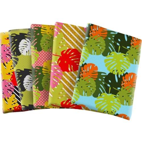 Design Turtle Leaf Pattern Printed Bullet Textured Liverpool Patchwork Tissue Kids home textile 50*145cm