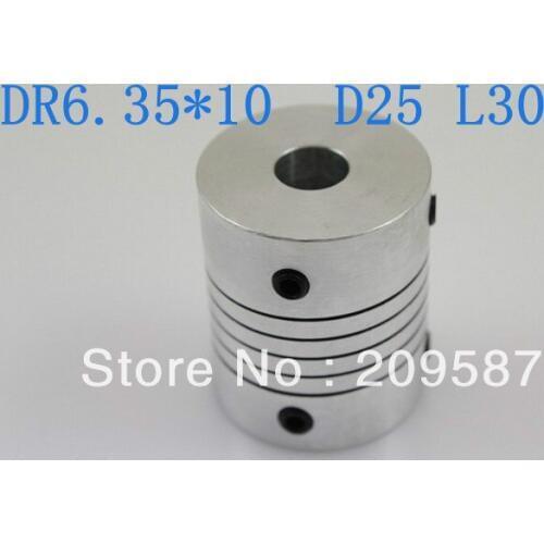 DR 6.35mm x 10mm CNC Flexible Coupling Shaft Coupler Encode Connector D25 L30