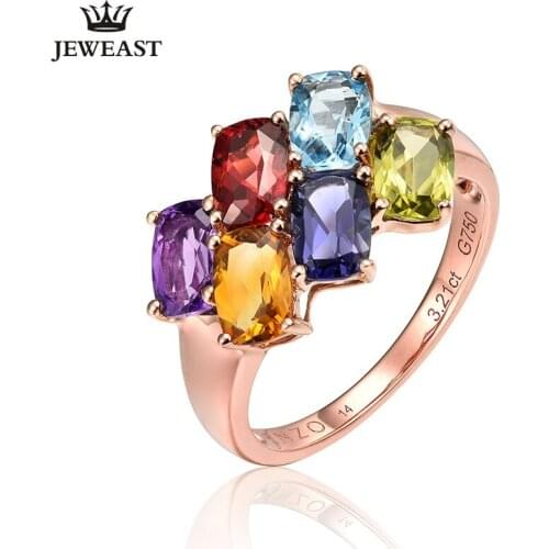 ENZO Natural topaz/Peridot/Citrine, etc. 18K Pure Gold 2020 New Hot Selling Top Ring Shape Ring For Woman Genuine Jewelry