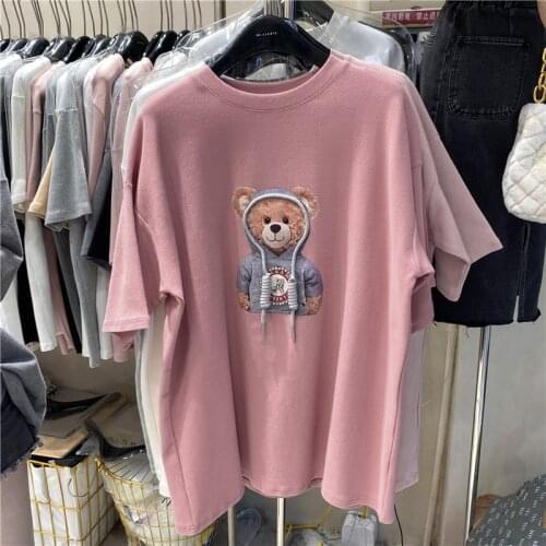 Oversized T-Shirts Women Tee Shirt Summer Female Korean Style Casual Loose Kawaii Tshirts Tops 2021 Women Clothing