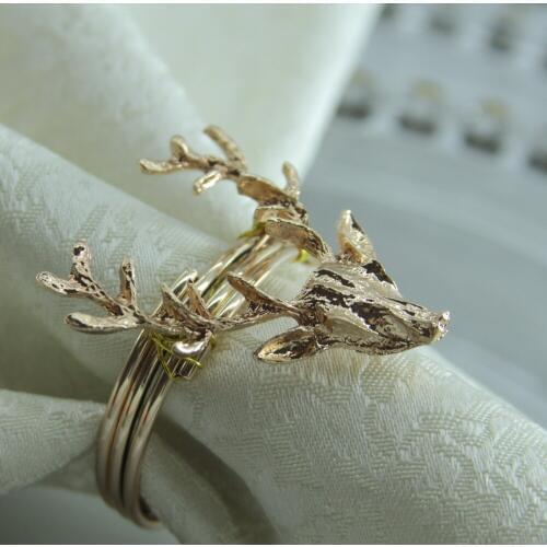 Qn19042906 free shipping gold cow napkin ring wedding holiday decoration , wholesale napkin holder 12 pcs