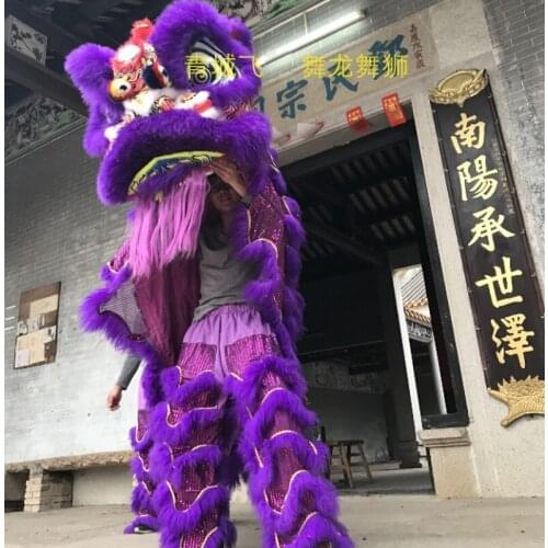 Chinese Lion Dance Costume Canton Southern Lion Dance Performance Celebrate Spring Festival Double Color adult lion dance Outfit