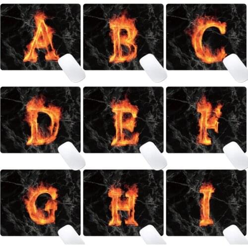 25x21cm Flame Letter Pattern Small Size Computer Tablet Gamer Laptop Computer Mouse Pad Games Decorate Table Mat Mouse Pads