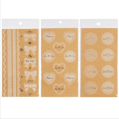 9.6x18.2cm Small Fresh Art Sealing Stamping Sticker DIY Hand Account Diary Scrapbooking Decoration Lace Tape Stationery Sticker